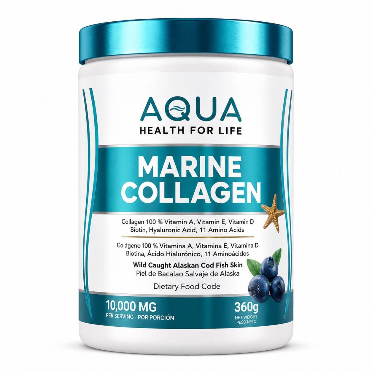 Aqua Health for Life, Marine Collagen 10.000 mg 360 g 1