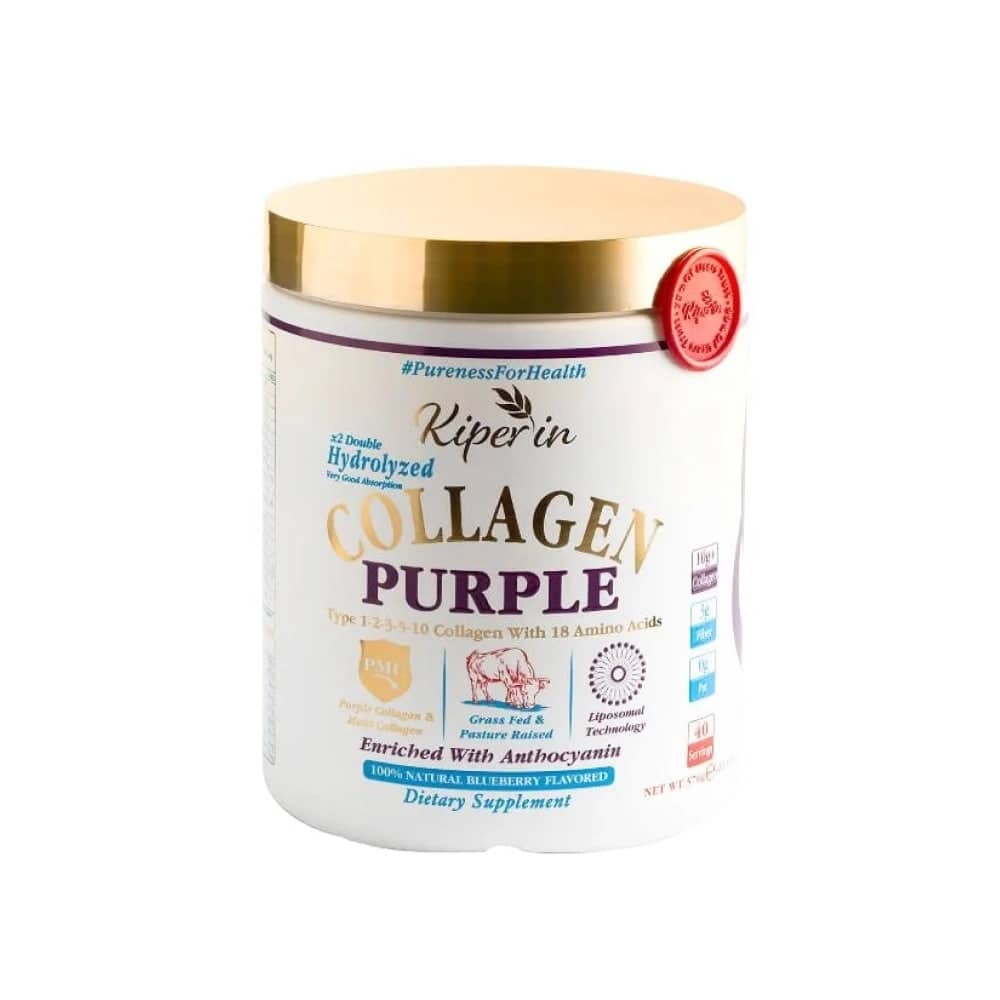 Kiperin Purple Collagen (576g) is a 100% pure and natural dietary supplement containing purple and multiple collagen peptides, developed using liposomal technology. 1