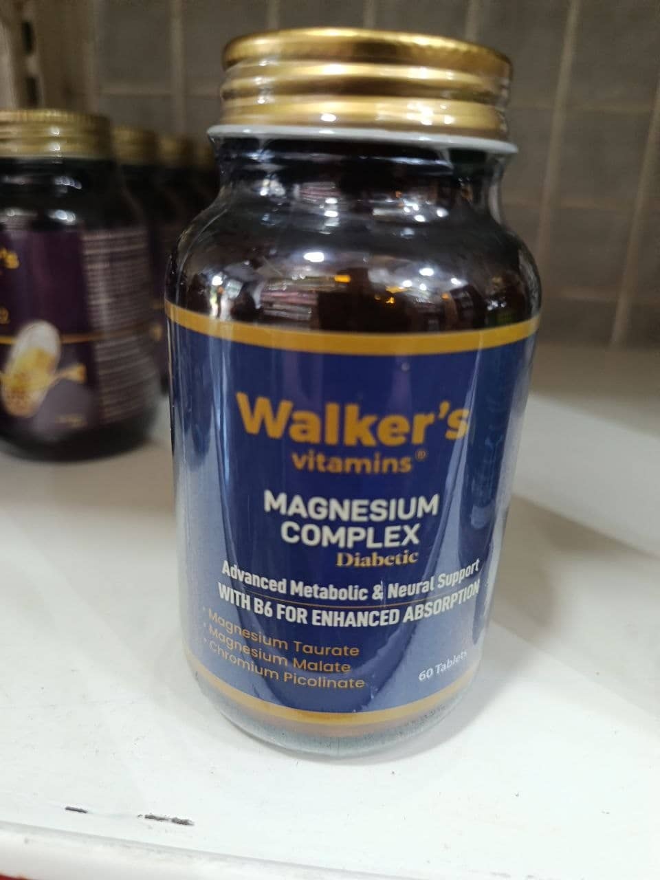 WALKERS MAGESIUM COMPLEX DIABETES TAURAT BISGLISINATE + CROM +P55 60 1