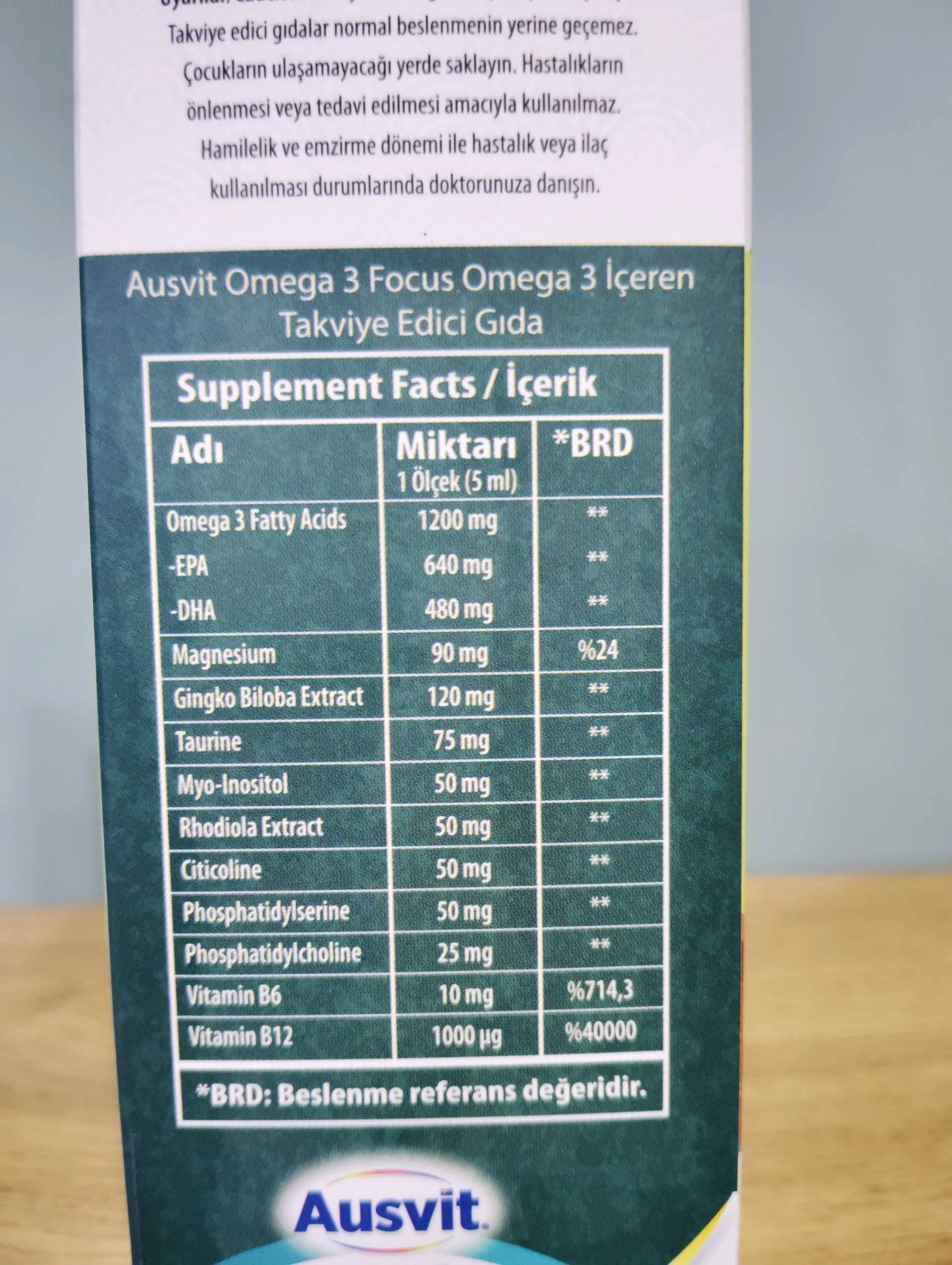 AUSVIT FOCUS FORMULA Omega 3 150ml 2