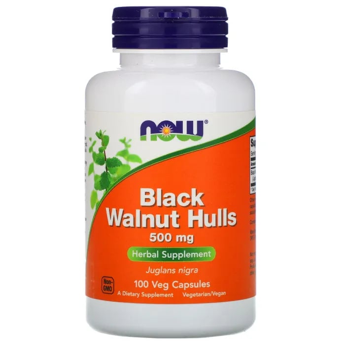 NOW FOODS BLACK WALNUT HULLS 100CT LS