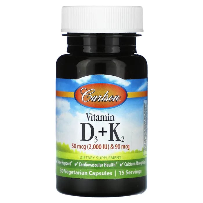 Carlson Vitamin D3+K2 2000IU 30 vcap