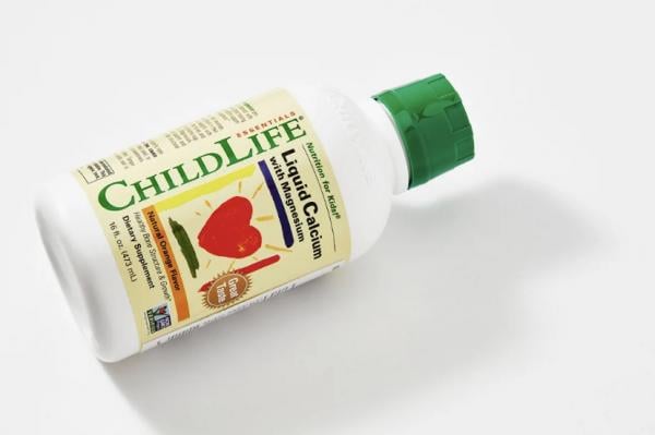 Calcium magnesium for children, Calcium with Magnesium, ChildLife, liquid, orange, 473 ml.